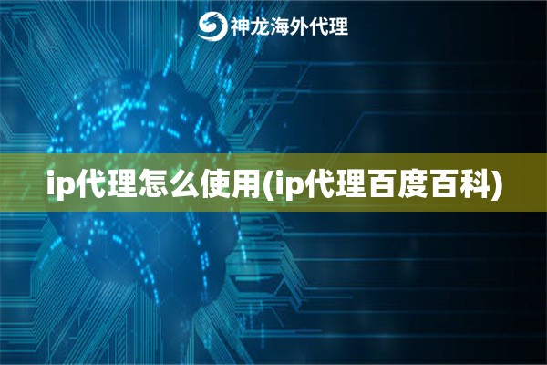 ip代理怎么使用(ip代理百度百科)