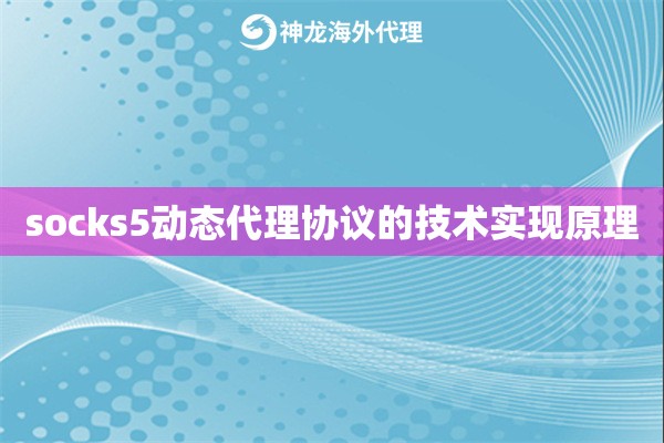 socks5动态代理协议的技术实现原理