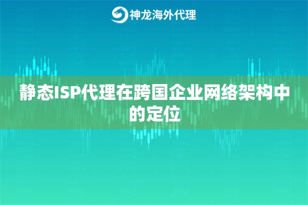 静态ISP代理在跨国企业网络架构中的定位