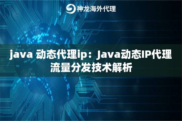 java 动态代理ip：Java动态IP代理流量分发技术解析