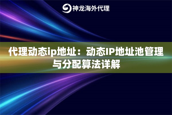 代理动态ip地址：动态IP地址池管理与分配算法详解