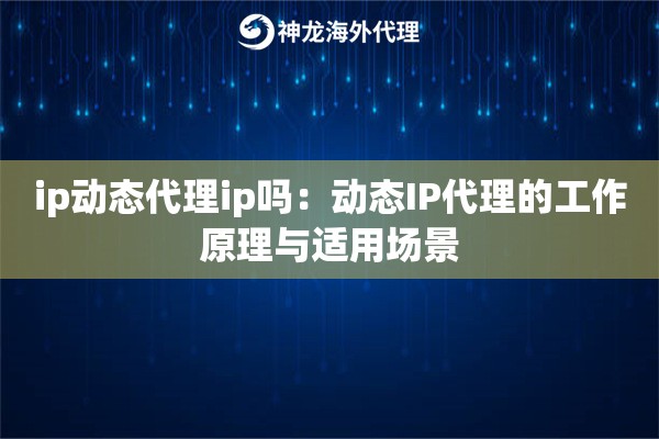 ip动态代理ip吗：动态IP代理的工作原理与适用场景