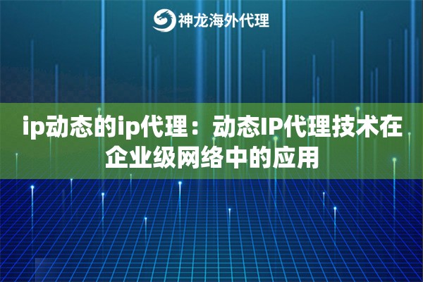 ip动态的ip代理：动态IP代理技术在企业级网络中的应用