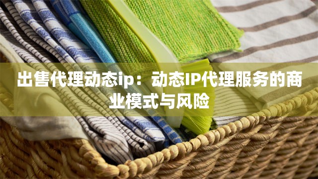 出售代理动态ip：动态IP代理服务的商业模式与风险