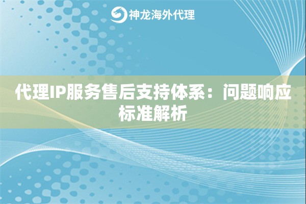 代理IP服务售后支持体系：问题响应标准解析