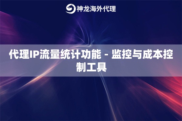代理IP流量统计功能 - 监控与成本控制工具