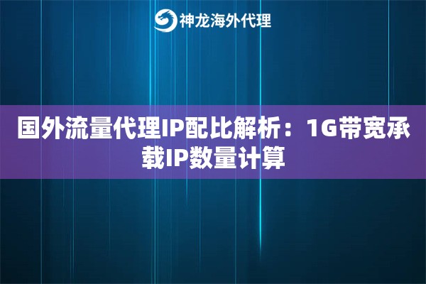 国外流量代理IP配比解析：1G带宽承载IP数量计算