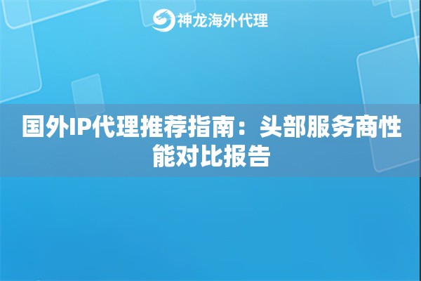 国外IP代理推荐指南：头部服务商性能对比报告