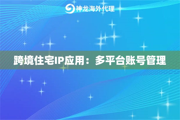 跨境住宅IP应用：多平台账号管理