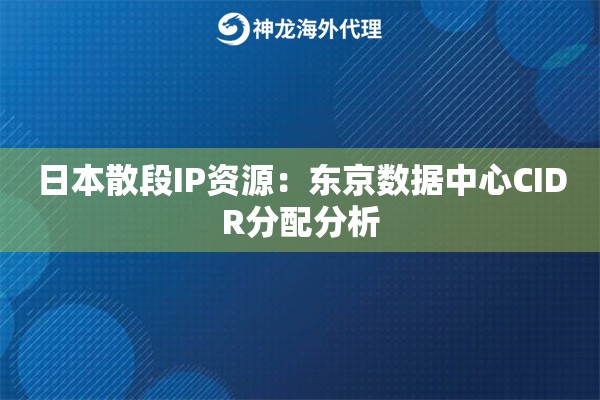 日本散段IP资源：东京数据中心CIDR分配分析