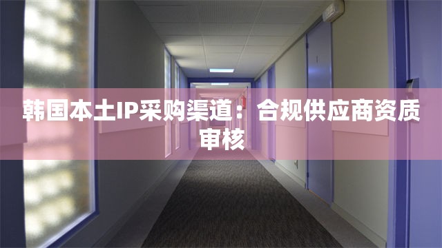韩国本土IP采购渠道：合规供应商资质审核