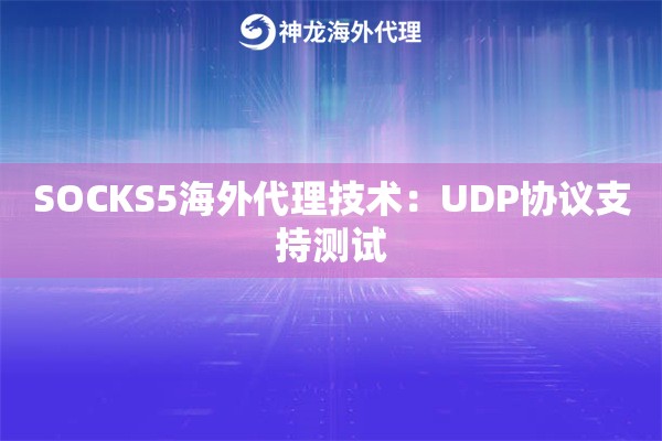 SOCKS5海外代理技术：UDP协议支持测试