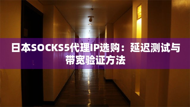 日本SOCKS5代理IP选购：延迟测试与带宽验证方法