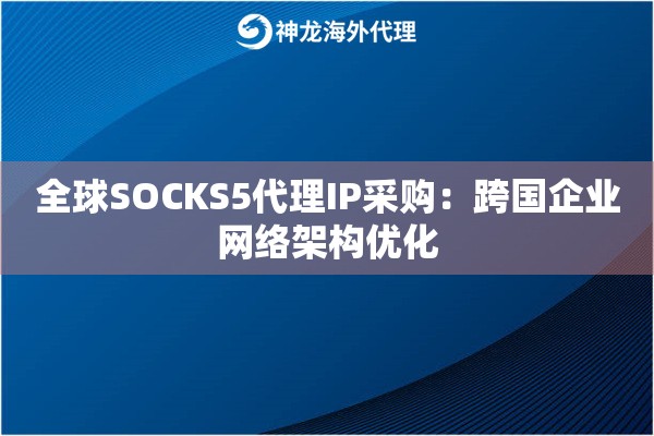 全球SOCKS5代理IP采购：跨国企业网络架构优化