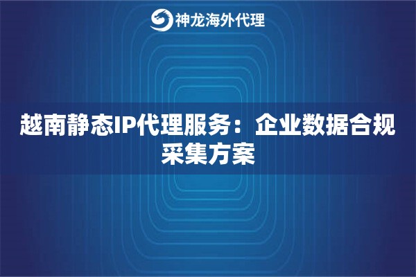 越南静态IP代理服务：企业数据合规采集方案