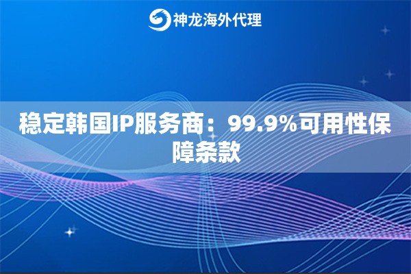 稳定韩国IP服务商：99.9%可用性保障条款