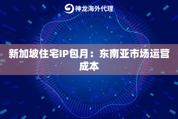 新加坡住宅IP包月：东南亚市场运营成本