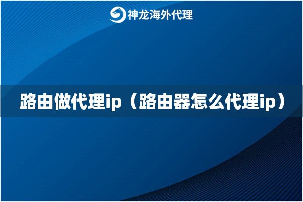 路由做代理ip（路由器怎么代理ip）