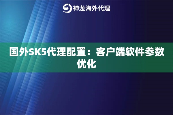 国外SK5代理配置：客户端软件参数优化
