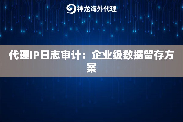 代理IP日志审计：企业级数据留存方案
