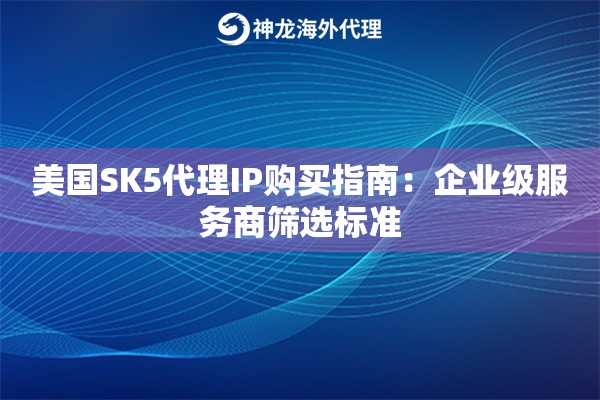 美国SK5代理IP购买指南：企业级服务商筛选标准