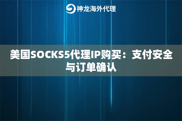 美国SOCKS5代理IP购买：支付安全与订单确认