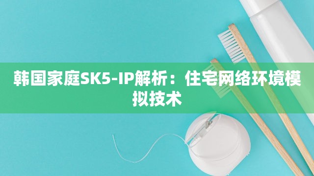 韩国家庭SK5-IP解析：住宅网络环境模拟技术