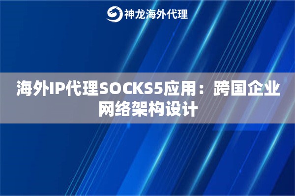 海外IP代理SOCKS5应用：跨国企业网络架构设计
