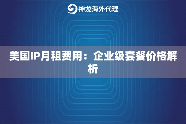 美国IP月租费用：企业级套餐价格解析