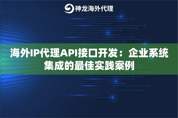 海外IP代理API接口开发：企业系统集成的最佳实践案例