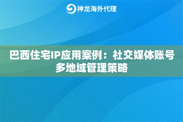 巴西住宅IP应用案例：社交媒体账号多地域管理策略
