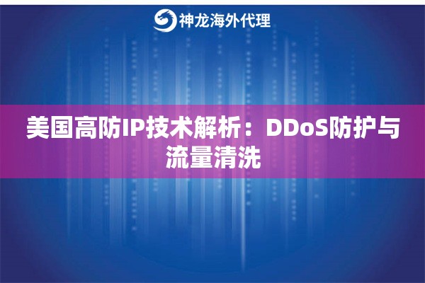 美国高防IP技术解析：DDoS防护与流量清洗