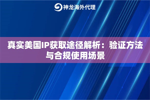 真实美国IP获取途径解析：验证方法与合规使用场景