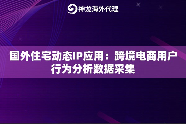 国外住宅动态IP应用：跨境电商用户行为分析数据采集