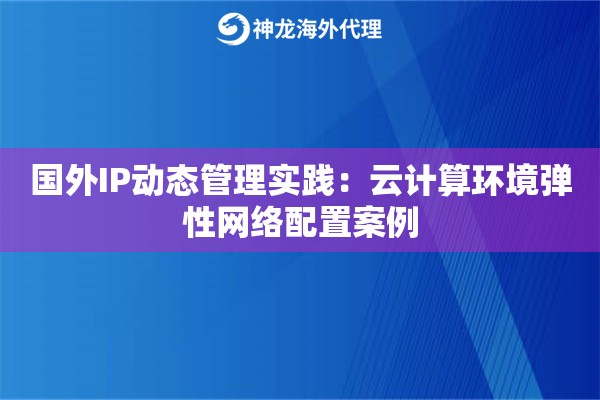 国外IP动态管理实践：云计算环境弹性网络配置案例