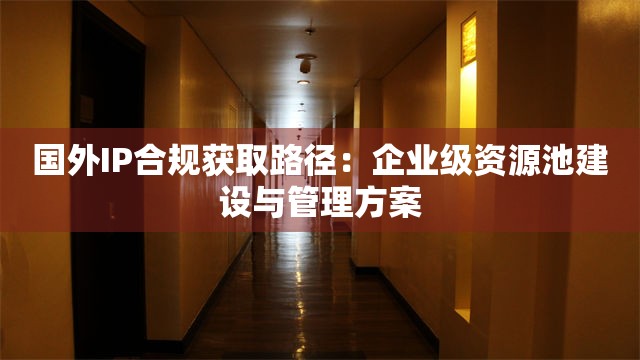 国外IP合规获取路径：企业级资源池建设与管理方案