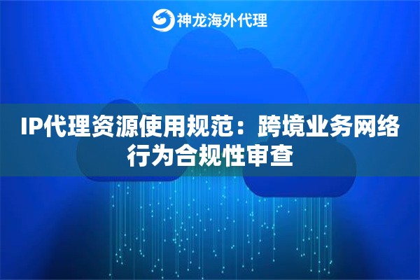 IP代理资源使用规范：跨境业务网络行为合规性审查