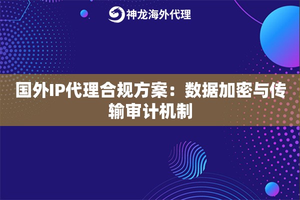 国外IP代理合规方案：数据加密与传输审计机制