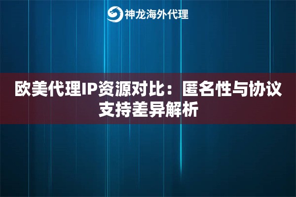 欧美代理IP资源对比：匿名性与协议支持差异解析