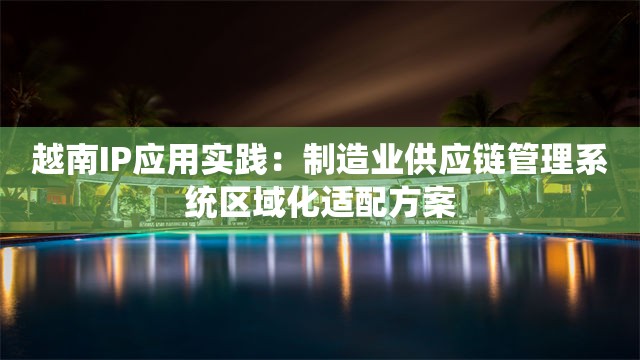 越南IP应用实践：制造业供应链管理系统区域化适配方案