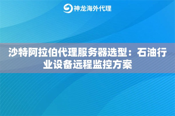 沙特阿拉伯代理服务器选型：石油行业设备远程监控方案