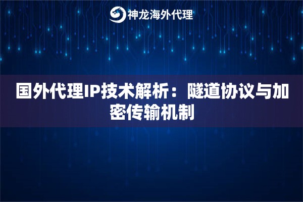 国外代理IP技术解析：隧道协议与加密传输机制