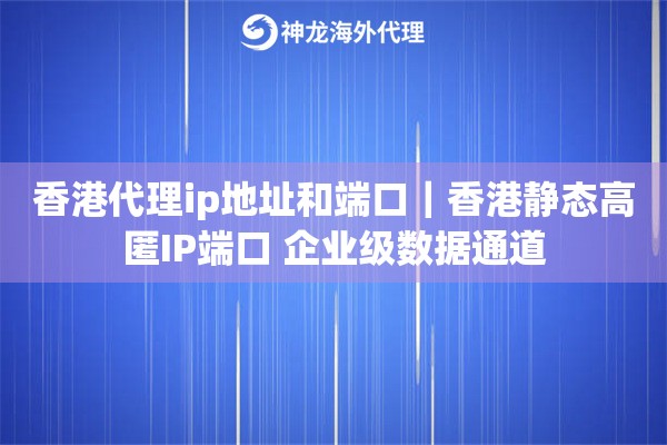 香港代理ip地址和端口｜香港静态高匿IP端口 企业级数据通道