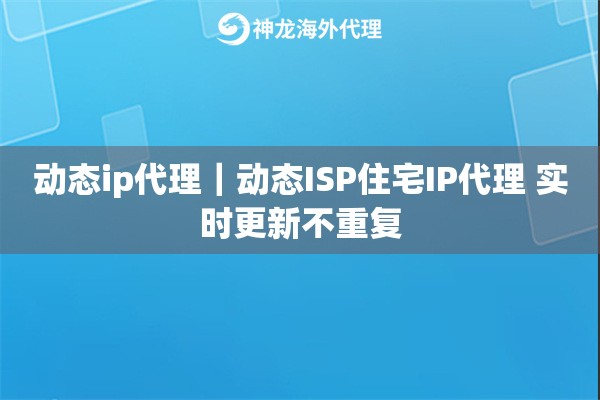 动态ip代理｜动态ISP住宅IP代理 实时更新不重复