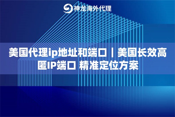 美国代理ip地址和端口｜美国长效高匿IP端口 精准定位方案