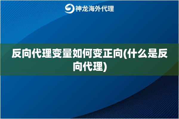 反向代理变量如何变正向(什么是反向代理)