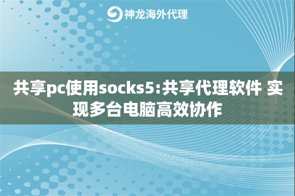 共享pc使用socks5:共享代理软件 实现多台电脑高效协作