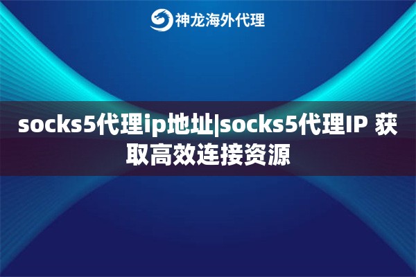 socks5代理ip地址|socks5代理IP 获取高效连接资源
