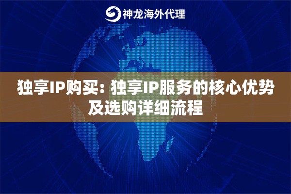 独享IP购买: 独享IP服务的核心优势及选购详细流程
