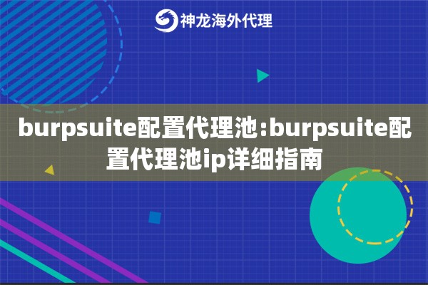 burpsuite配置代理池:burpsuite配置代理池ip详细指南